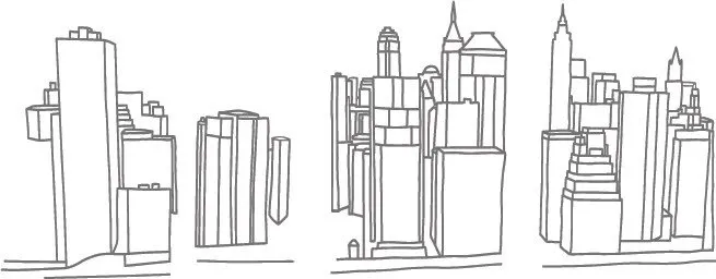 Vitrophanie New York au trait, vue 2 (simulation)